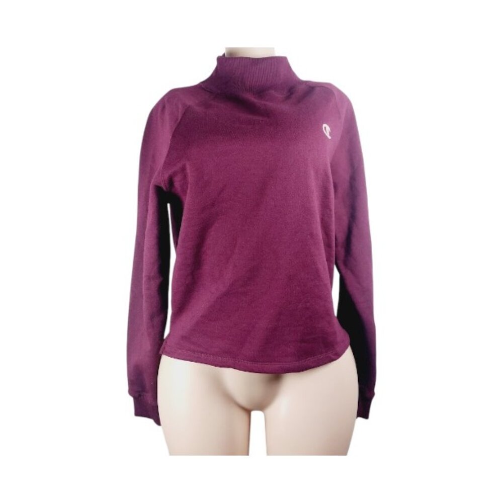 Champion Women's Burgundy Mock Neck Long Sleeve Knitted Pullover Sweater Sz M